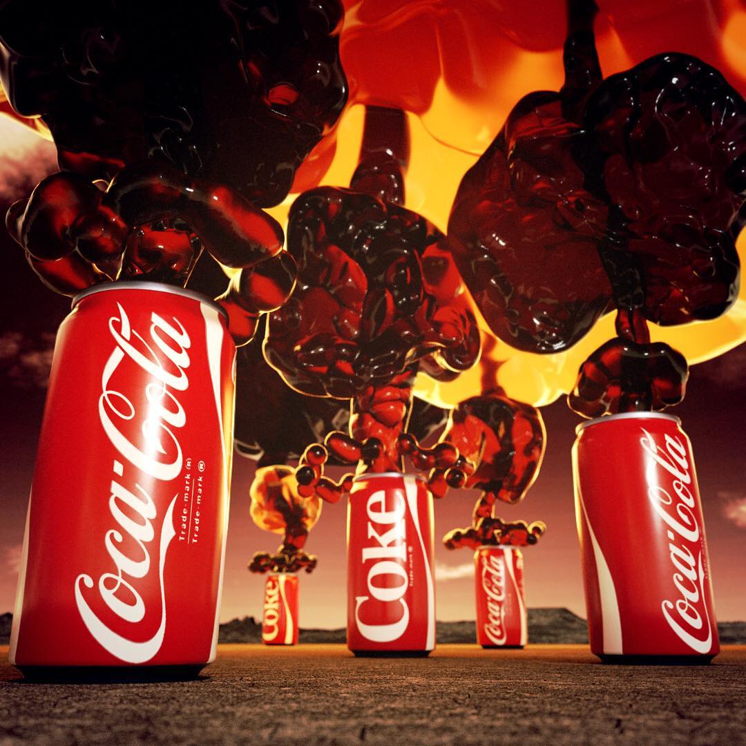 Coke Can Flowers #randorender #cinema4d #c4d #otoy #octane #aftereffects #abstractart #digitalart #3d #pwoig
