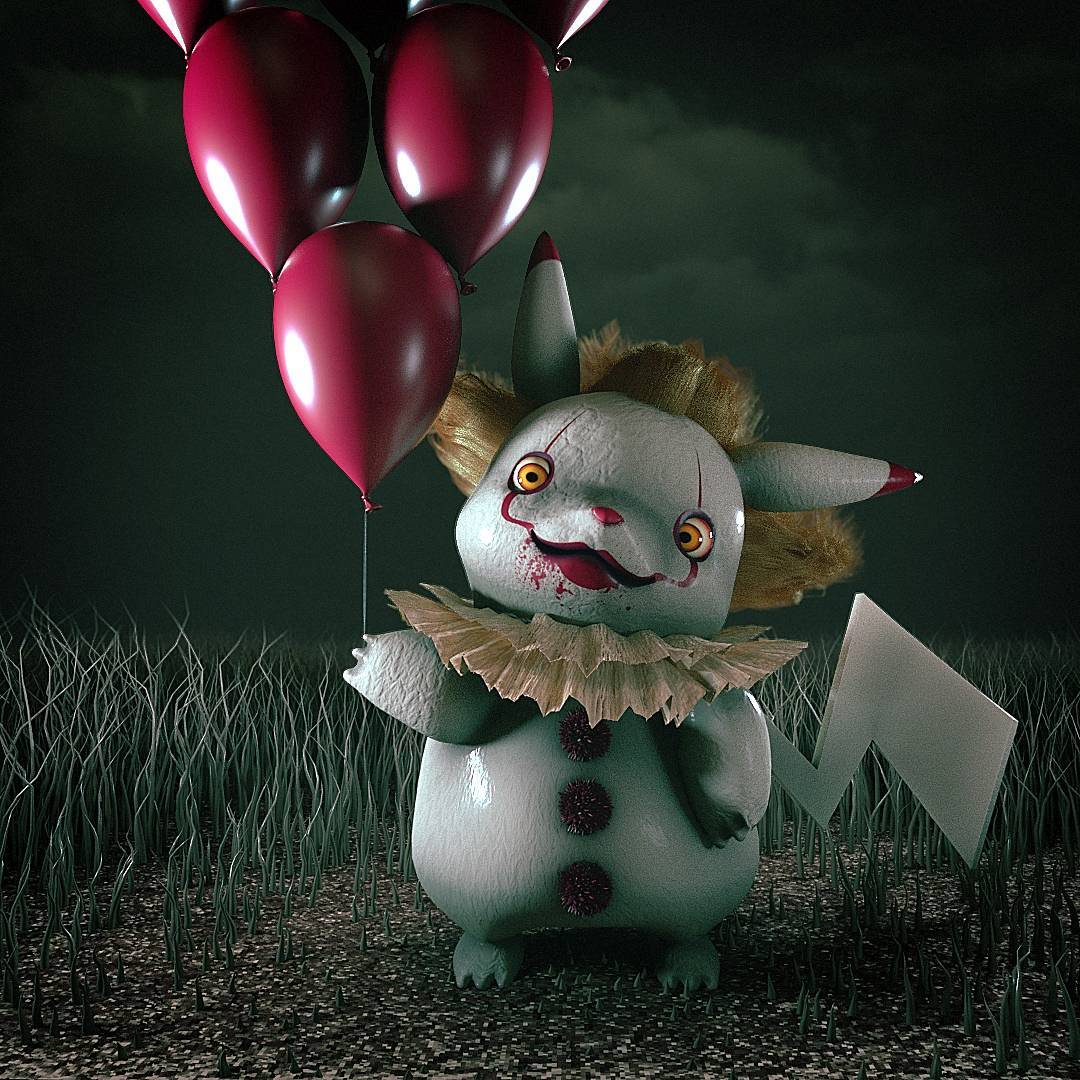 Pika Pika Richie #cinema4d #c4d #adobe #aftereffects #octane #otoy #abstractart #digitalart #it #pennywise #pokemon #pokemongo #pikapika #pikachu #pwoig